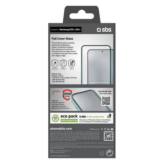Προστατευτικό Γυαλί Full Cover για Samsung S24+ & S25+ | Μαύρο | Black | SBS