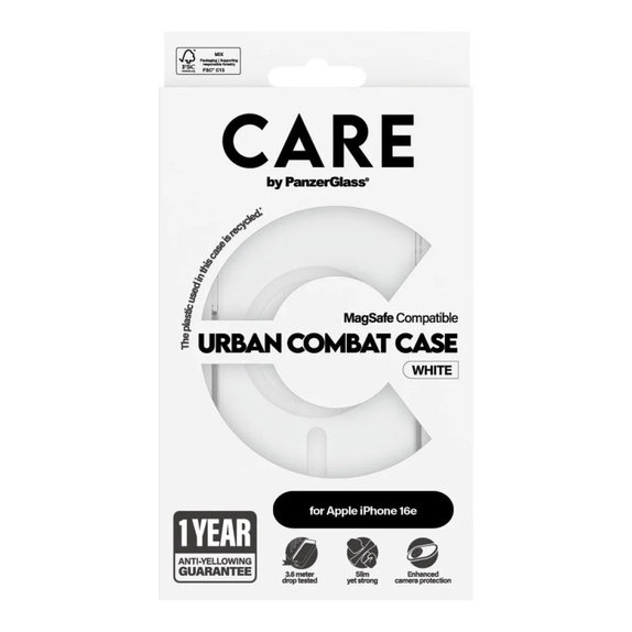 Θήκη Urban Combat με MagSafe για iPhone 17e/16e, Λευκό, CARE