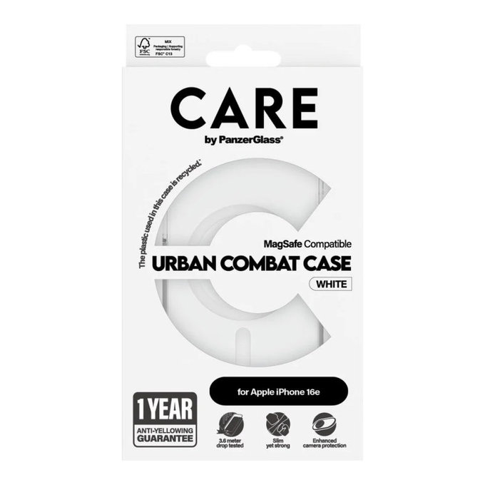 Θήκη Urban Combat με MagSafe για iPhone 17e/16e, Λευκό, CARE