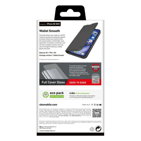 Θήκη Book Wallet Smooth για iPhone 16e | Μαύρο | Black | SBS