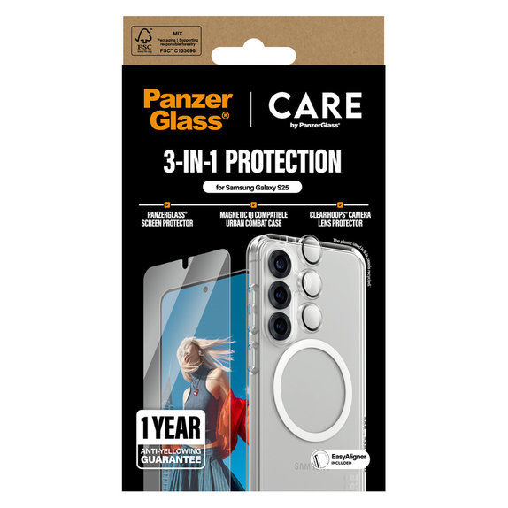 Bundle 3 σε 1 για Samsung Galaxy S25, PanzerGlass