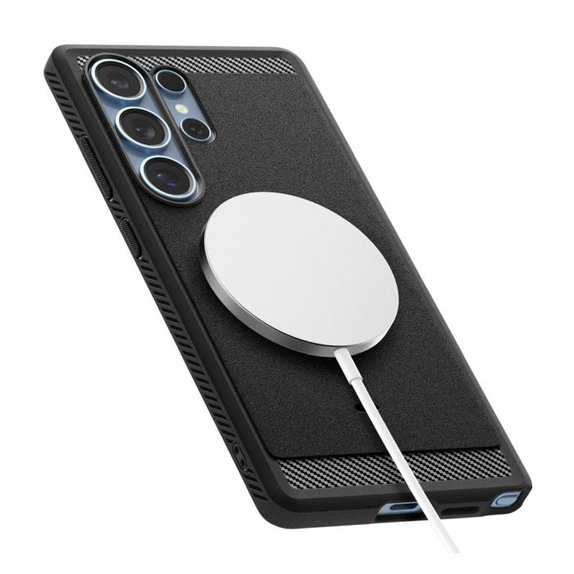 Θήκη Rugged Armor με MagSafe για Samsung S25 Ultra | Matte Black | Spigen
