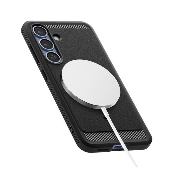 Θήκη Rugged Armor με MagSafe για Samsung S25 | Matte Black | Spigen