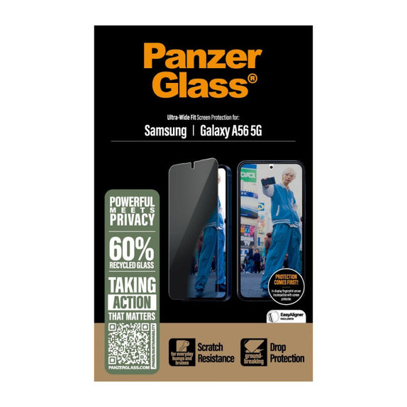 Σκληρυμένο γυαλί UWF Privacy για Samsung A56 5G, Διαφανές, PanzerGlass
