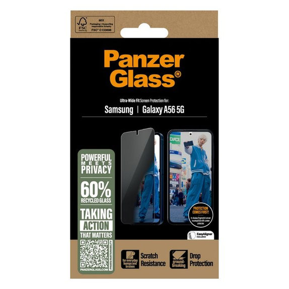 Προστατευτικό Γυαλί UWF Privacy AB για Samsung A56 5G | Transparent | PanzerGlass