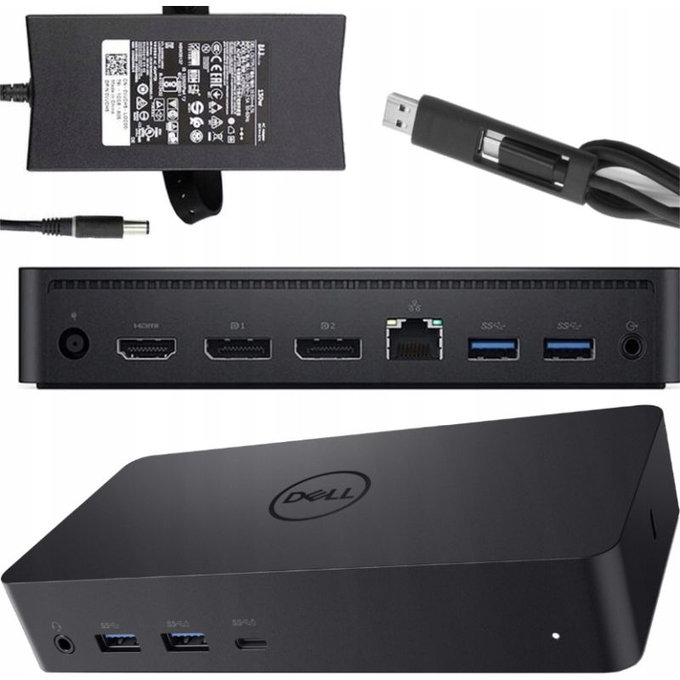 Dell D6000 - Σταθμός σύνδεσης (USB-C) + Τροφοδοτικό 130W Ανακατασκευασμένο