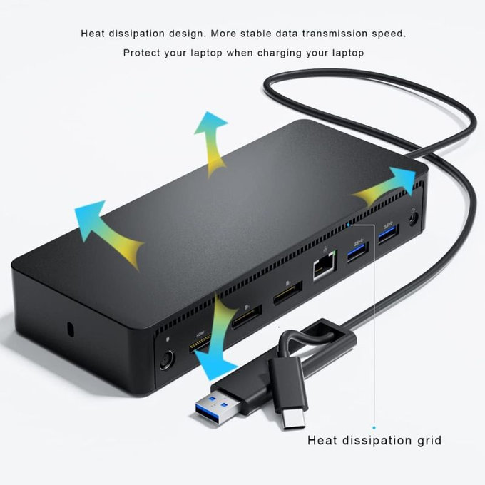 Dell D6000 - Σταθμός σύνδεσης (USB-C) + Τροφοδοτικό 130W Ανακατασκευασμένο
