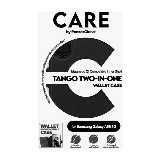 Θήκη Wallet Tango Two-In-One για Samsung A56 5G, Μαύρο, PanzerGlass
