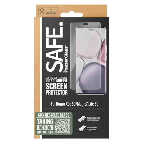 Σκληρυμένο γυαλί UWF για Honor X9c 5G/Magic7 Lite 5G, Μαύρο, SAFE by PanzerGlass