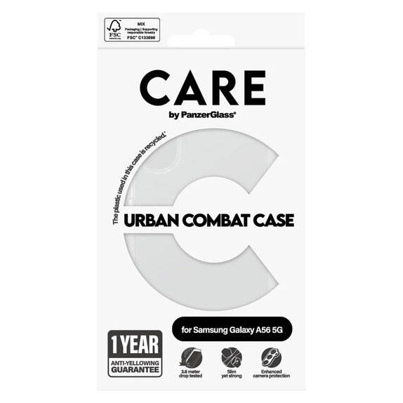 Θήκη Urban Combat για Samsung Galaxy A56 5G, Διάφανο, PanzerGlass