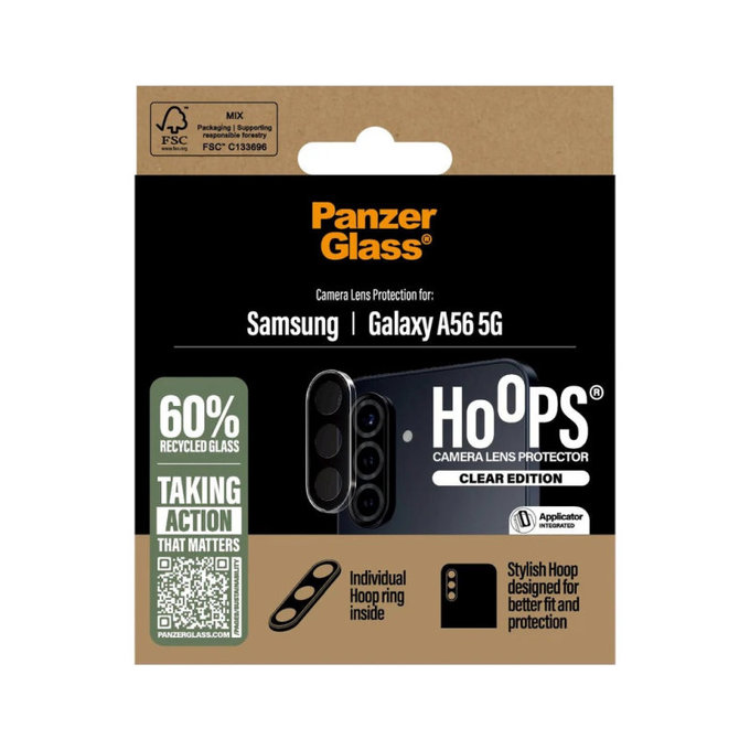 Προστατευτικό φακού κάμερας Hoops για Samsung A56 5G, Διάφανο, PanzerGlass