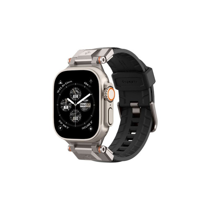 Spigen - Λουράκι Durapro Armor PU για Apple Watch (42, 44, 45, 49mm), mαύρο