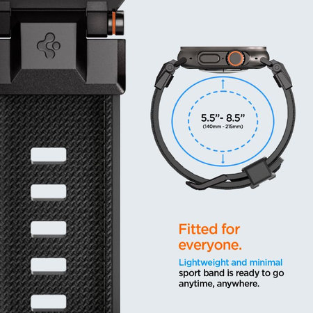 Spigen - Λουράκι Durapro Armor για Apple Watch (42, 44, 45, 49mm), Black Edition