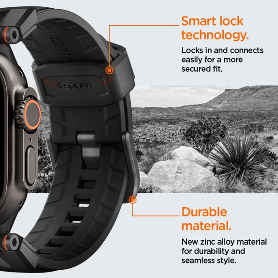 Spigen - Λουράκι Durapro Armor για Apple Watch (42, 44, 45, 49mm), Black Edition