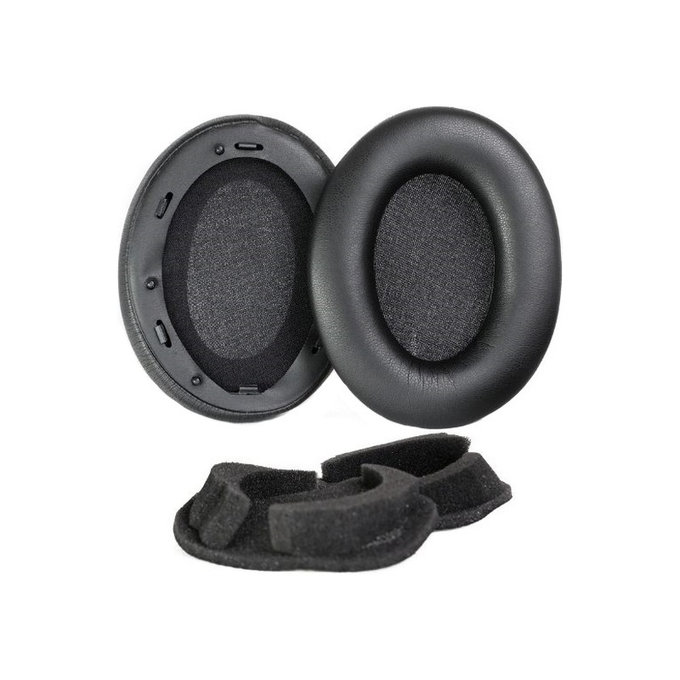 Ανταλλακτικά Earpads Ακουστικών για Sony WH-1000XM3, Αφρός Μνήμης + PU Δέρμα, Μαύρο, Black, 1 Ζεύγος