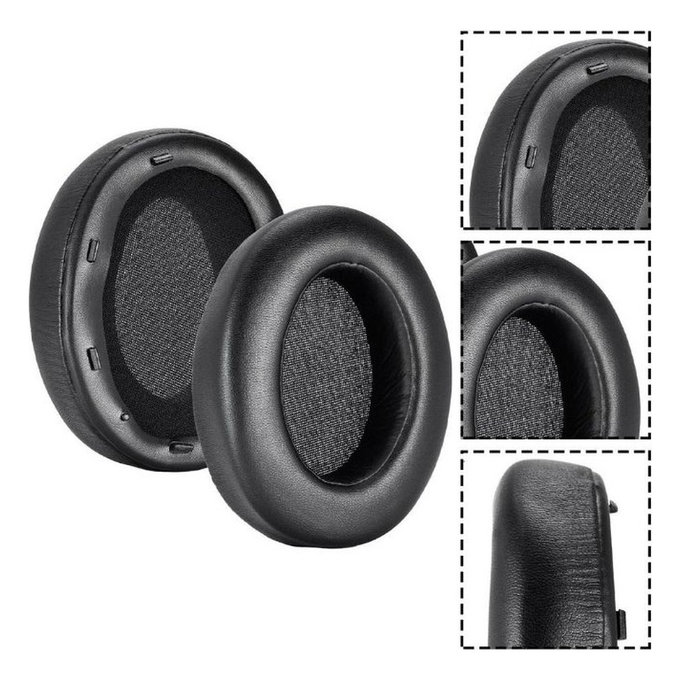 Ανταλλακτικά Earpads Ακουστικών για Sony WH-XB910N, Αφρός Μνήμης + PU Δέρμα, Μαύρο, Black, 1 Ζεύγος