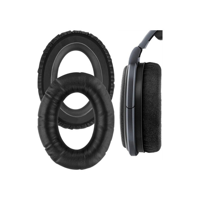 Ανταλλακτικά Earpads Ακουστικών για Sennheiser HD650, Αφρός Μνήμης + PU Δέρμα, Μαύρο, Black, 1 Ζεύγος