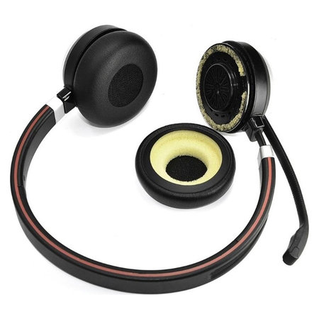 Ανταλλακτικά Earpads Ακουστικών για Jabra Evolve 20, 30, 40, PU Δέρμα, Μαύρο, Black, 1 Ζεύγος