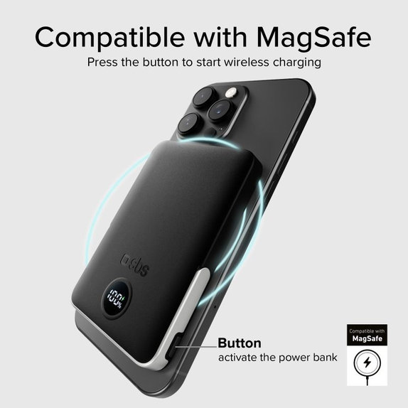 SBS - PowerBank 5000mAh, 20W, Power Delivery, Mag Stand, μαύρο