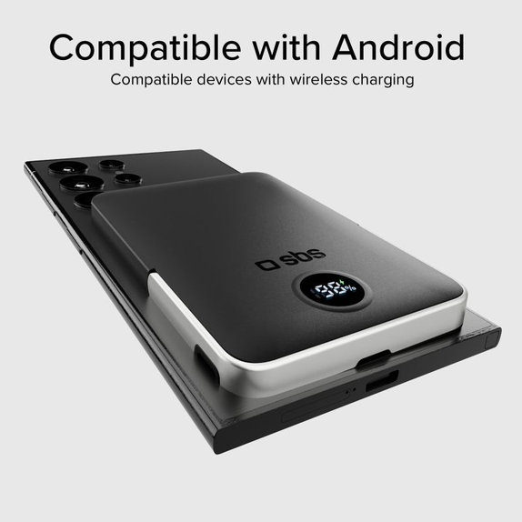 SBS - PowerBank 5000mAh, 20W, Power Delivery, Mag Stand, μαύρο