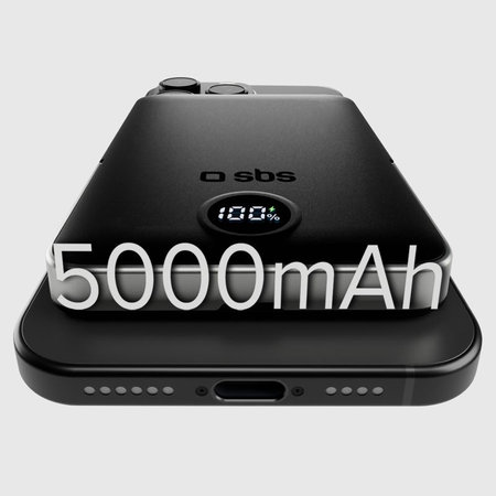 SBS - PowerBank 5000mAh, 20W, Power Delivery, Mag Stand, μαύρο