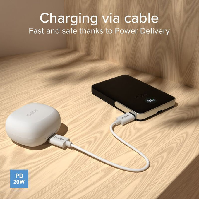 SBS - PowerBank 5000mAh, 20W, Power Delivery, Mag Stand, μαύρο