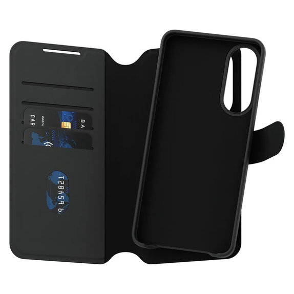 Θήκη Wallet Tango Two-In-One με QI για Samsung Galaxy S25 Edge, Μαύρο, PanzerGlass