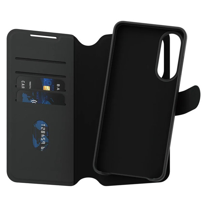 Θήκη Wallet Tango Two-In-One με QI για Samsung Galaxy S25 Edge, Μαύρο, PanzerGlass
