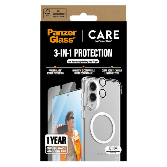 Bundle 3 σε 1 για Samsung Galaxy S25 Edge, PanzerGlass