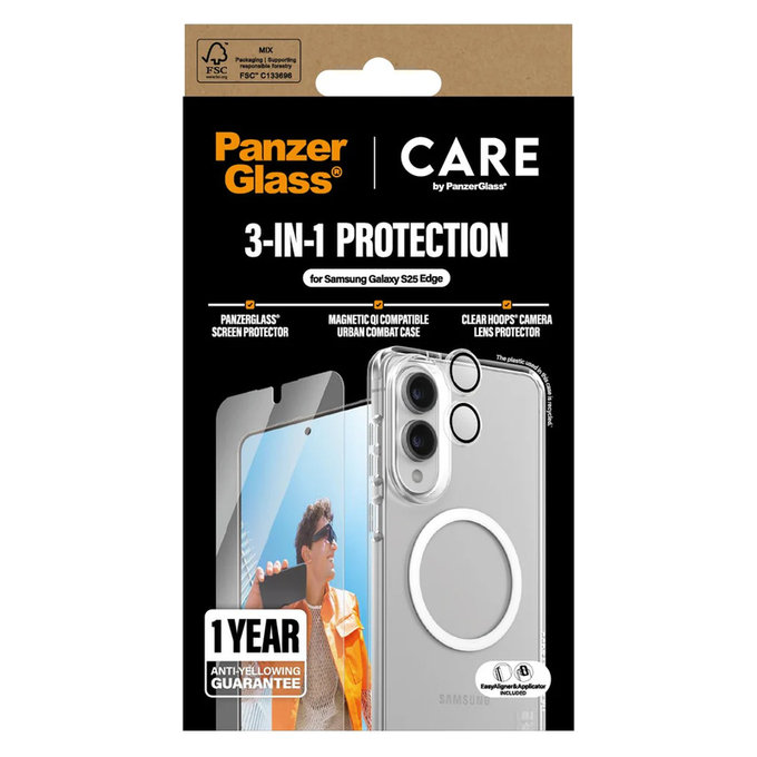 Bundle 3 σε 1 για Samsung Galaxy S25 Edge, PanzerGlass