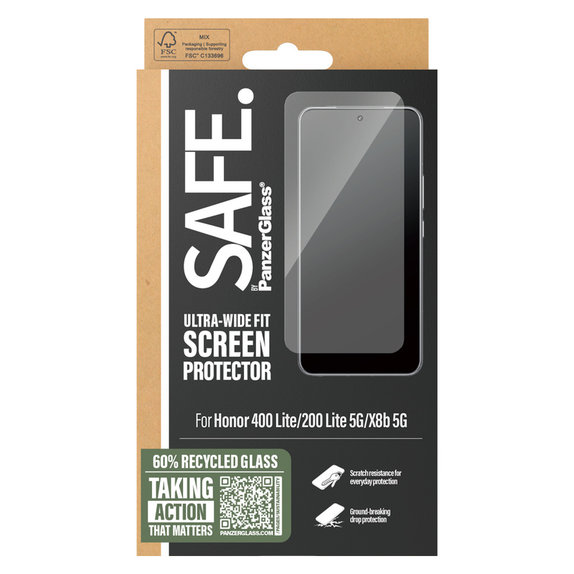 Σκληρυμένο γυαλί UWF για Honor 400 Lite, Μαύρο, SAFE by PanzerGlass