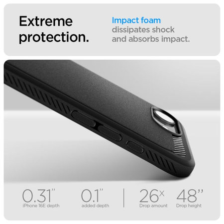 Spigen - Θήκη Rugged Armor με MagSafe για iPhone 16e, Matte Black