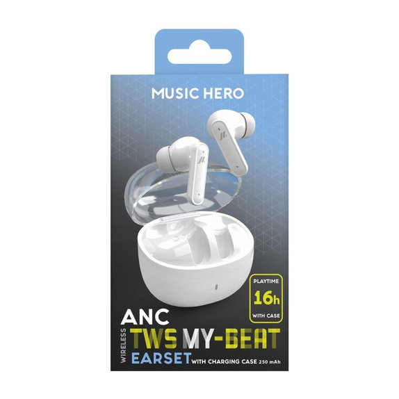 Music Hero - Ασύρματα ακουστικά TWS MY-BEAT, λευκό