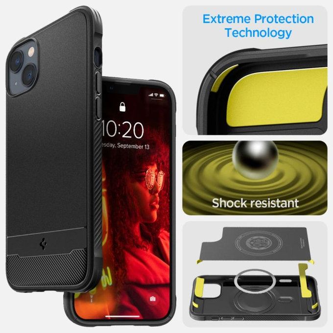 Spigen - Θήκη Rugged Armor με MagSafe για iPhone 14, Matte Black