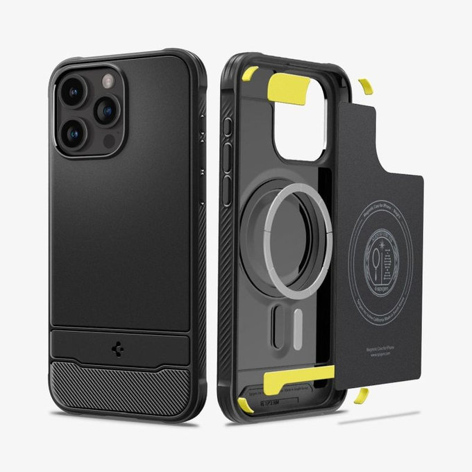Spigen - Θήκη Rugged Armor με MagSafe για iPhone 15 Pro, Matte Black