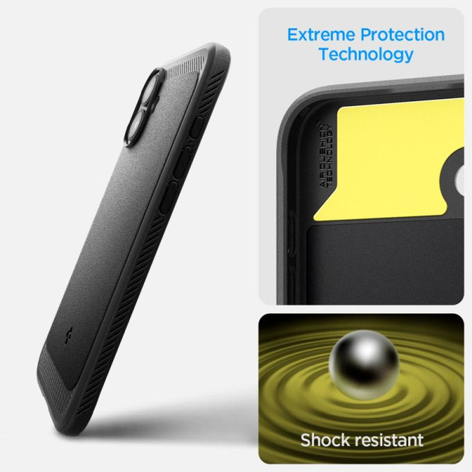 Spigen - Θήκη Rugged Armor με MagSafe για iPhone 16, Matte Black