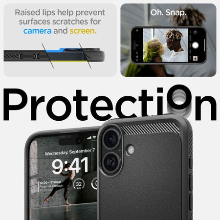 Spigen - Θήκη Rugged Armor με MagSafe για iPhone 16, Matte Black