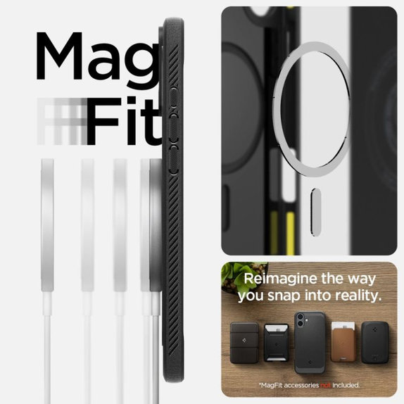 Spigen - Θήκη Rugged Armor με MagSafe για iPhone 16, Matte Black