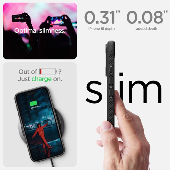 Spigen - Θήκη Rugged Armor με MagSafe για iPhone 16, Matte Black