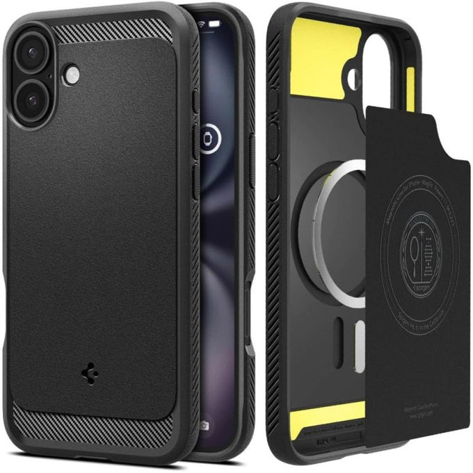 Spigen - Θήκη Rugged Armor με MagSafe για iPhone 16, Matte Black
