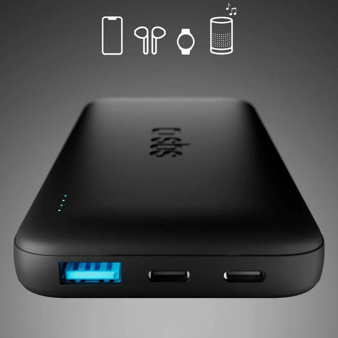 SBS - PowerBank 10000mAh, 10W, Infinity, LiFePO4, USB-C/USB-A, μαύρο