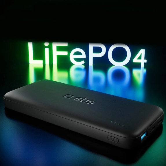 SBS - PowerBank 10000mAh, 10W, Infinity, LiFePO4, USB-C/USB-A, μαύρο