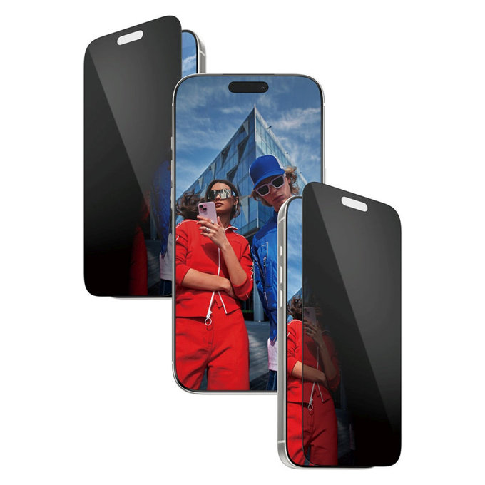 Σκληρυμένο γυαλί UWF 2-Way Privacy με Fastfit για iPhone 17 Pro Max, Μαύρο, PanzerGlass