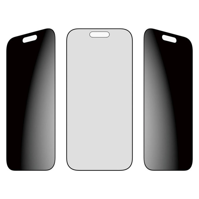 Σκληρυμένο γυαλί UWF 2-Way Privacy με Fastfit για iPhone 17/16 Pro, Μαύρο, PanzerGlass