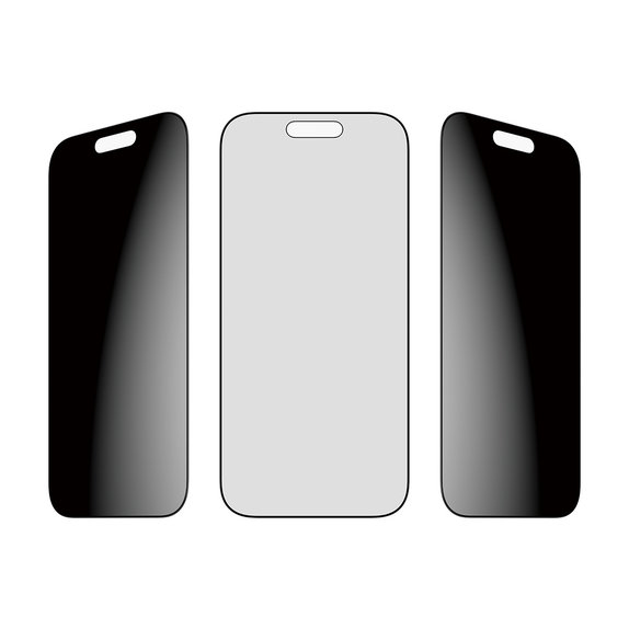 Σκληρυμένο γυαλί UWF 2-Way Privacy με Fastfit για iPhone 17/16 Pro, Μαύρο, PanzerGlass