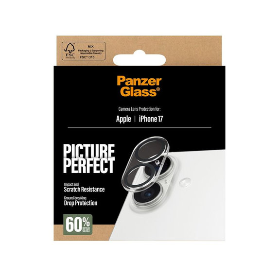 PanzerGlass - Προστατευτικό καλύμματος φακού PicturePerfect για iPhone 17, διαφανές