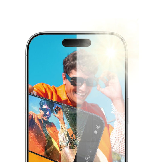 Προστατευτικό γυαλί Anti-Reflective με εφαρμογέα για iPhone 17/16 Pro, Μαύρο, PanzerGlass