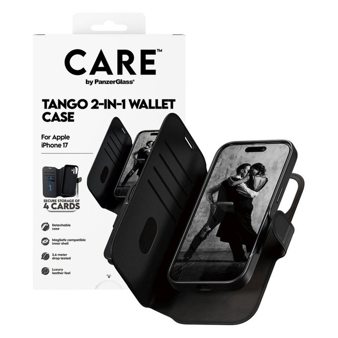 Θήκη Wallet Tango Two-In-One με MagSafe για iPhone 17, Μαύρο, CARE