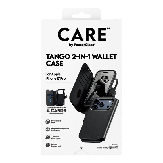Θήκη Wallet Tango Two-In-One με MagSafe για iPhone 17 Pro, Μαύρο, CARE