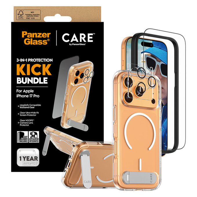 Bundle 3 σε 1 Kick για iPhone 17 Pro, PanzerGlass